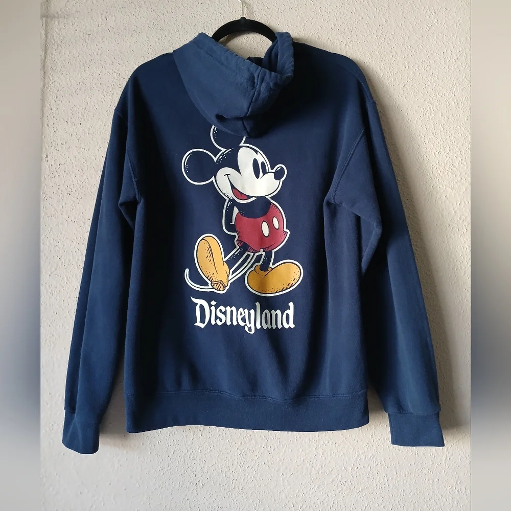 Disney Men's Navy Zip-Up Sweater with Mickey Design Size Medium